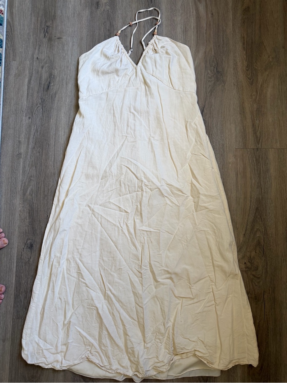 Japna Cream Halter Maxi Dress